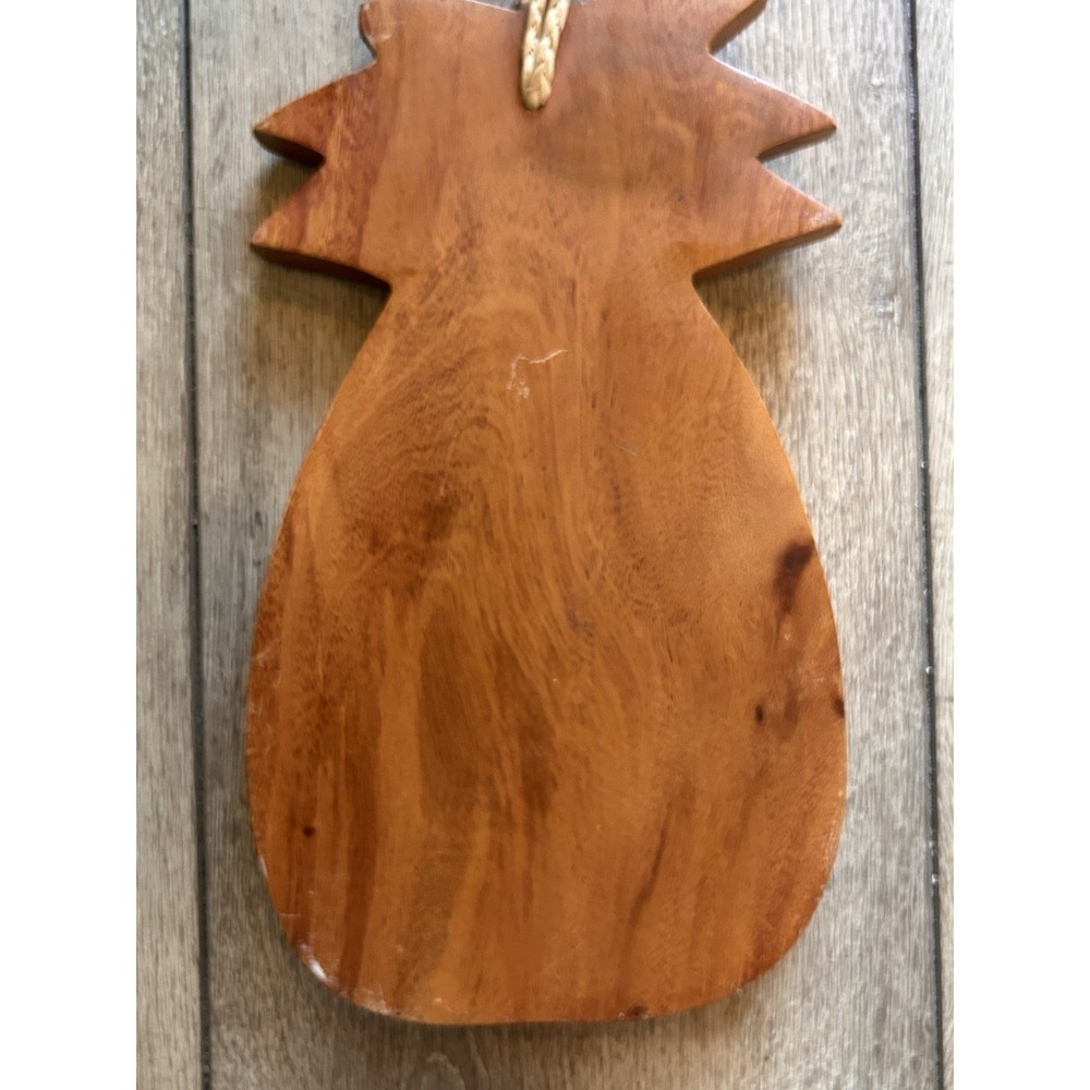 Pineapple Shaped Wooden Cutting Board MCM WOOD FRUIT SHAPE PLAQUE chopping block - Picture 7 of 8